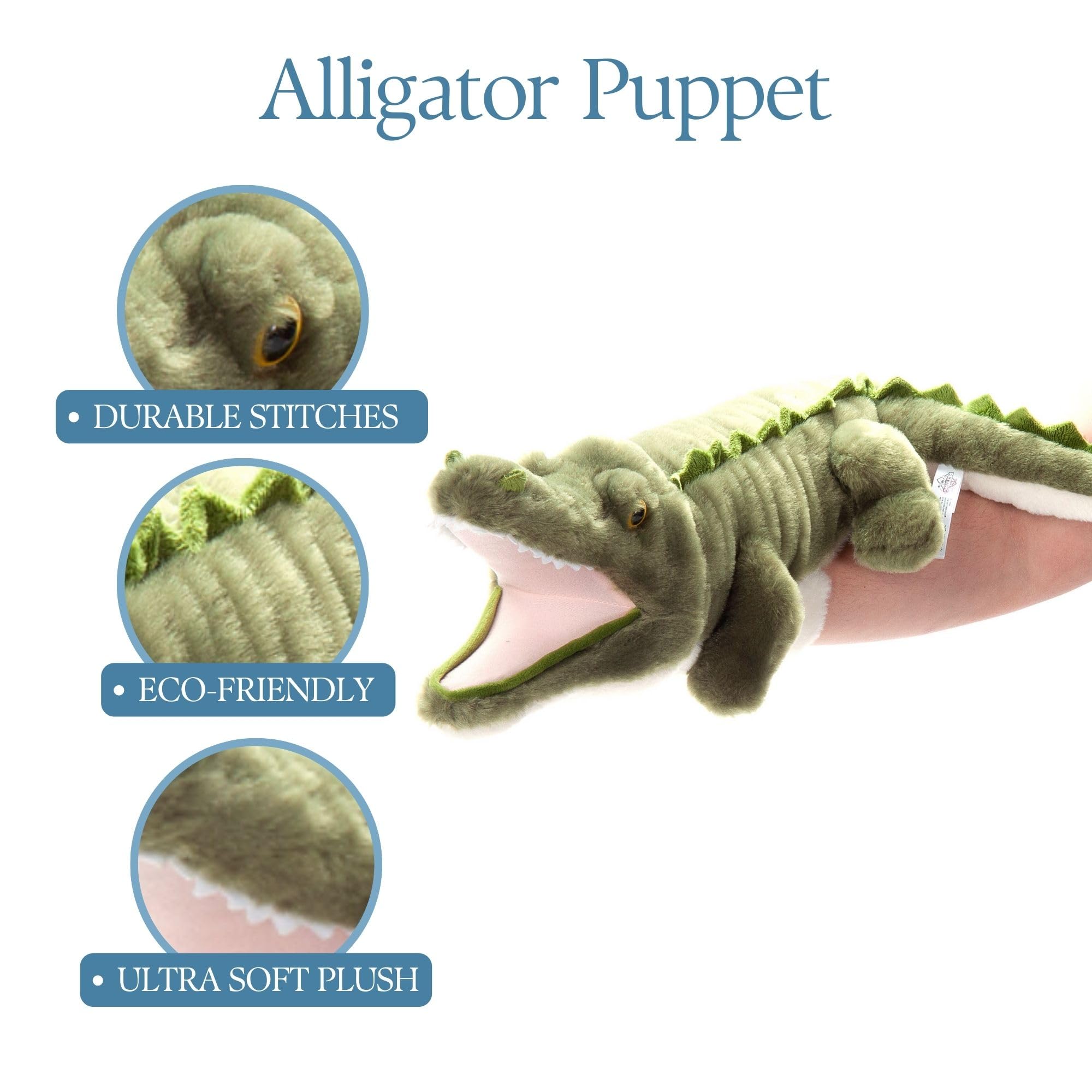 Amazon.com: The Petting Zoo Alligator Hand Puppet Stuffed Animal